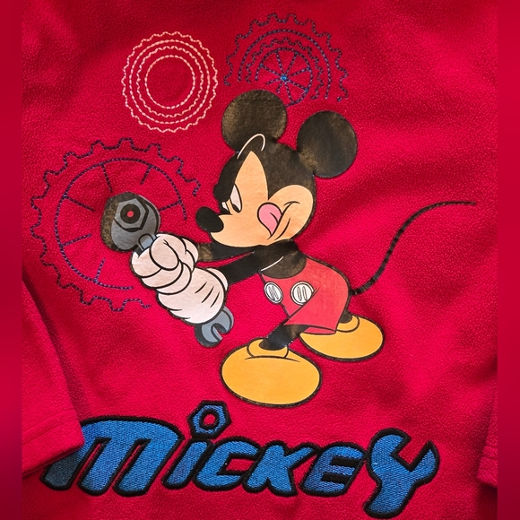 VEUC - Vintage Mickey Mouse Fleece Hoodie; from Disney Store; Size 4; Red - Picture 3 of 12